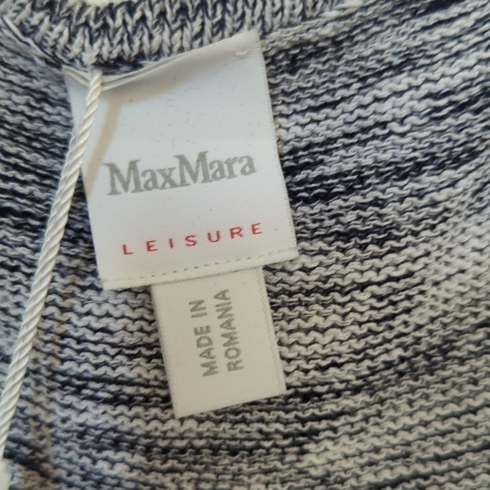 Max Mara Leisure Biglia Marbled Scoop Neck Knit Tank Dress Gray Sz Medium - Picture 6 of 10